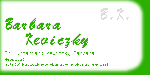 barbara keviczky business card